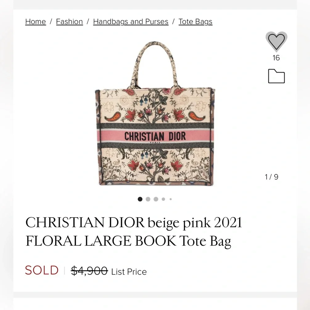 DIOR Large Floral Book Tote - Picture 10 of 10